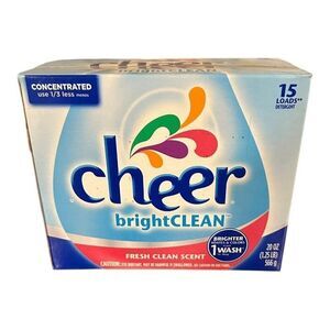 Cheer BrightClean Laundry Detergent Powder Fresh Clean Scent 15 Loads 20 oz